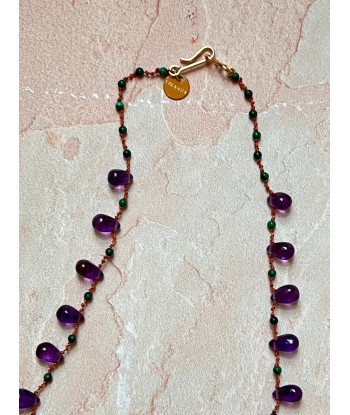 YOUNGTOWN AMETHYST AND MALACHITE NECKLACE pas cher 