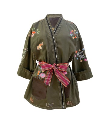 KHAKI BON VOYAGE KIMONO votre