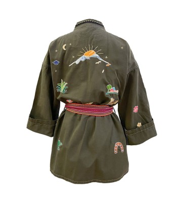 KHAKI BON VOYAGE KIMONO votre