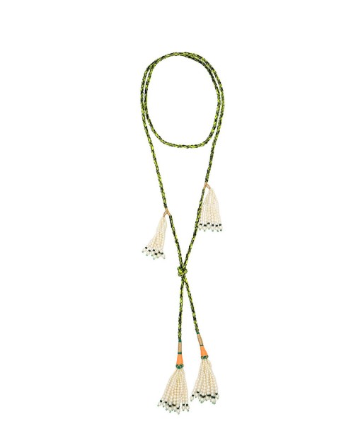 GREEN DOUBLE TIE NECKLACE offre 