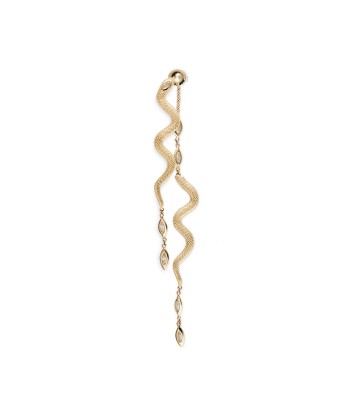 TEXTURED SNAKE AND DIAMONDS EARRING Venez acheter