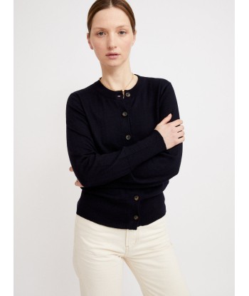 JULIETTE CARDIGAN 100% CASHMERE NERO NAVY prix