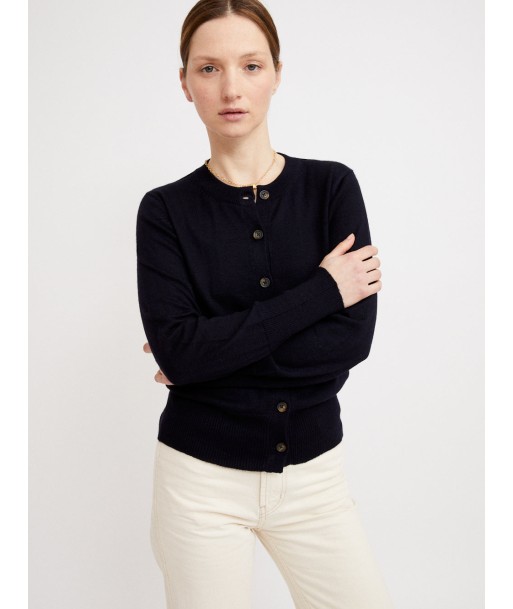 JULIETTE CARDIGAN 100% CASHMERE NERO NAVY prix