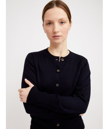 JULIETTE CARDIGAN 100% CASHMERE NERO NAVY prix