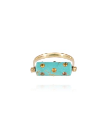 LEA TURQUOISE AND YELLOW SAPPHIRE TUBE RING Vous souhaitez 