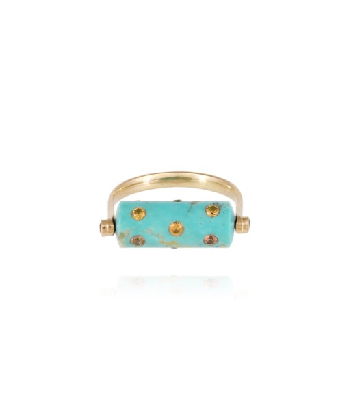 LEA TURQUOISE AND YELLOW SAPPHIRE TUBE RING Vous souhaitez 