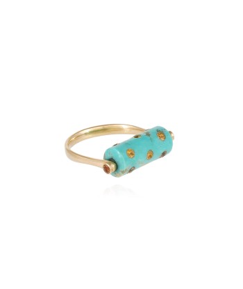 LEA TURQUOISE AND YELLOW SAPPHIRE TUBE RING Vous souhaitez 