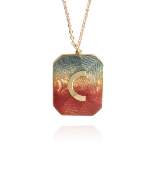 SUNSET C ENAMEL ALPHABET NECKLACE Par le système avancé 