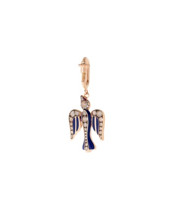 ROSE GOLD, DIAMONDS AND NAVY BLUE ENAMEL DOVE CHARM vous aussi creer 