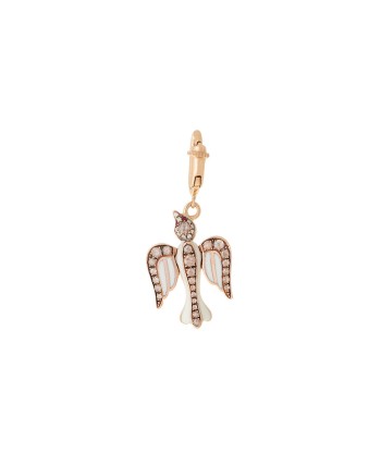 ROSE GOLD, DIAMOND AND IVORY ENAMEL DOVE CHARM Jusqu'à 80% De Réduction