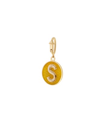 CHARM LETTER S YELLOW GOLD, DIAMONDS AND YELLOW ENAMEL paiement sécurisé