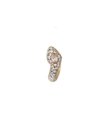 STRAIGHT BASILIK YELLOW GOLD AND MARQUISE DIAMOND EARRING Pour