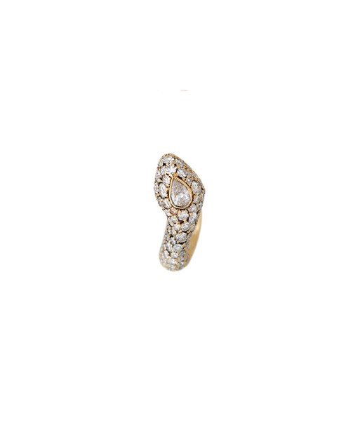 STRAIGHT BASILIK YELLOW GOLD AND MARQUISE DIAMOND EARRING Pour