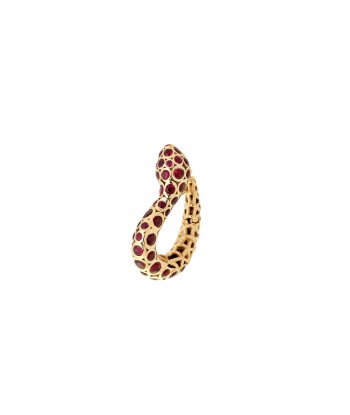 BASILIK YELLOW GOLD AND RUBY STRAIGHT EARRING est présent 