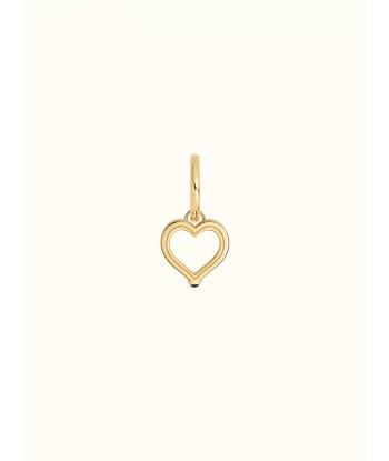 BABY CHARM HEART GOLD AND BLUE SAPPHIRE EARRING chez Cornerstreet bien 