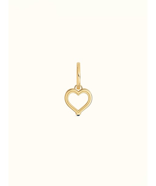 BABY CHARM HEART GOLD AND BLUE SAPPHIRE EARRING chez Cornerstreet bien 