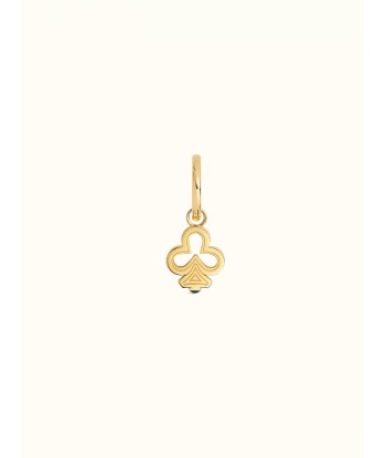 BABY CHARM CLOVER GOLD AND BLUE SAPPHIRE EARRING Le MVP de beaucoup