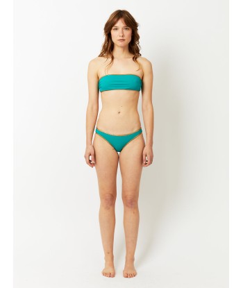 HAMPTON REVERSIBLE BANDEAU SWIMSUIT TURQUOISE & YELLOW de l' environnement