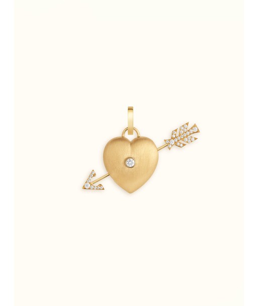 GOLD AND DIAMOND DRILLED HEART PENDANT À commander