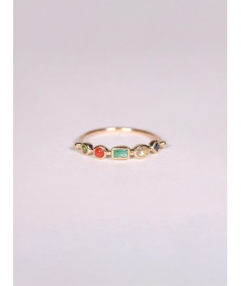 TSAVORITE, CORAL, EMERALD AND SAPPHIRES RING chez Cornerstreet bien 