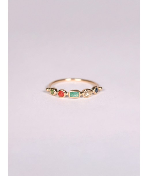 TSAVORITE, CORAL, EMERALD AND SAPPHIRES RING chez Cornerstreet bien 