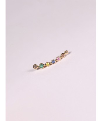 EMERALD, SAPPHIRE AND DIAMOND LEFT FIN EARRING rembourrage situé sous