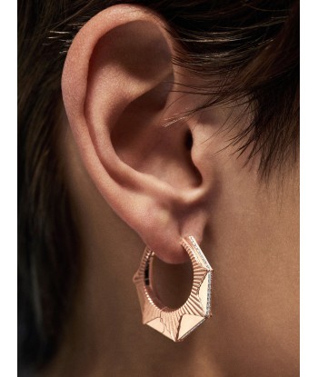 NYC LARGE MODELE PINK GOLD AND DIAMONDS EARRINGS de l' environnement