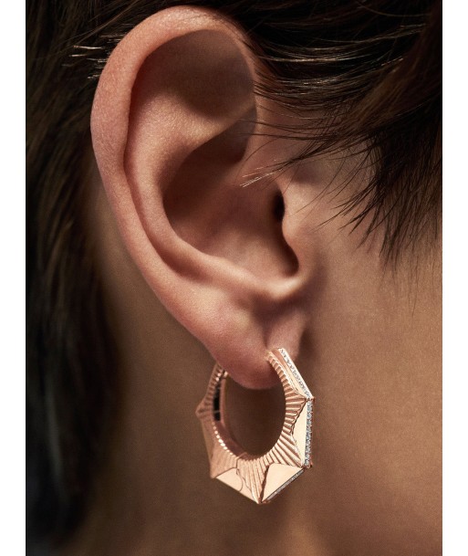 NYC LARGE MODELE PINK GOLD AND DIAMONDS EARRINGS de l' environnement