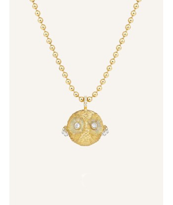 YELLOW GOLD AND DIAMOND OWL PENDANT rembourrage situé sous