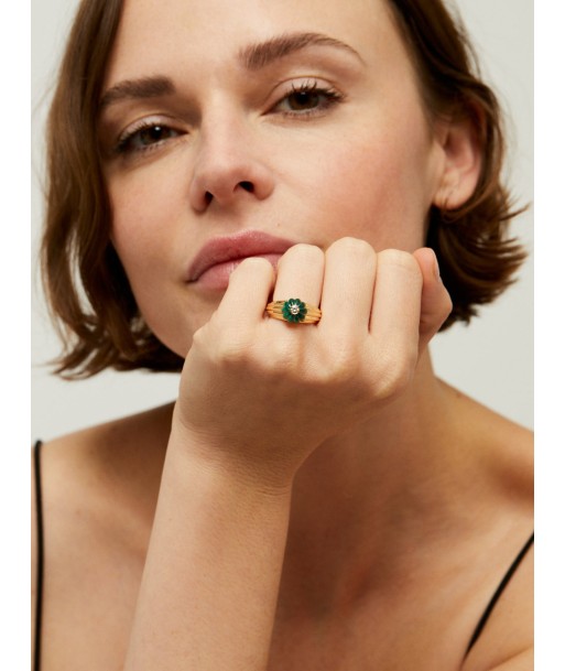 GELATO MALACHITE AND DIAMOND RING l'achat 