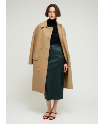 MAC PRESSED WOOL TAN COAT pas cher chine