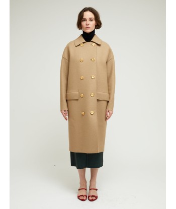 MAC PRESSED WOOL TAN COAT pas cher chine