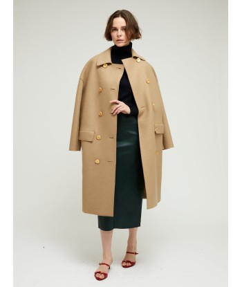 MAC PRESSED WOOL TAN COAT pas cher chine