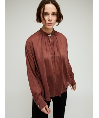 BOHEMIAN CACAO VOILE SHIRT de pas cher