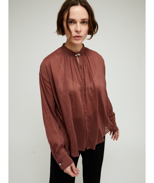 BOHEMIAN CACAO VOILE SHIRT de pas cher