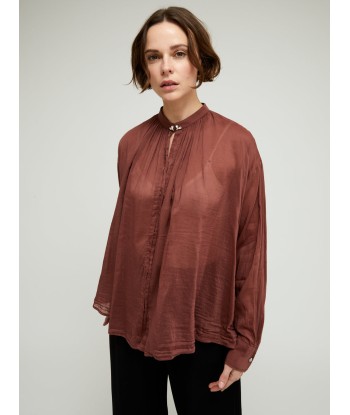 BOHEMIAN CACAO VOILE SHIRT de pas cher