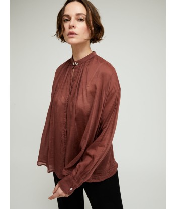 BOHEMIAN CACAO VOILE SHIRT de pas cher