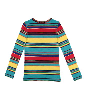 YELLOW, TURQUOISE AND RED STRIPED SKIN T-SHIRT la chaussure