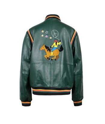 GREEN EPICEA LEATHER TEDDY JACKET outlet