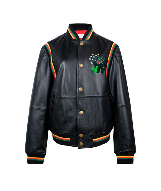 BLACK LEATHER TEDDY JACKET en linge