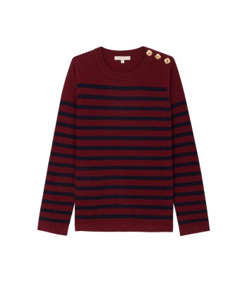 THEO STRIPED VELVET & NAVY SWEATER 2023