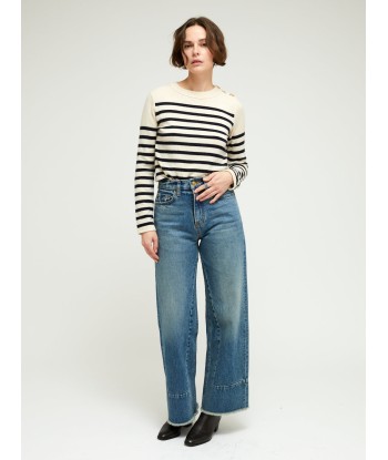 THEO STRIPED SWEATER ANTIQUE WHITE & NAVY Comparez plus de prix