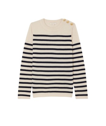 THEO STRIPED SWEATER ANTIQUE WHITE & NAVY Comparez plus de prix