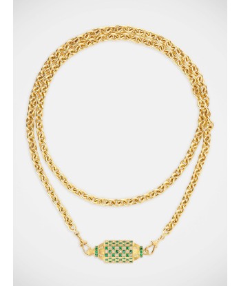 EMERALD LOCKET CHECK NECKLACE chez Cornerstreet bien 