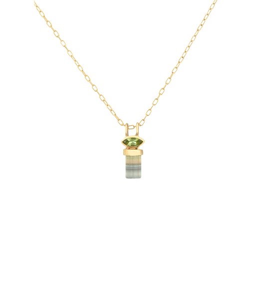 YELLOW GOLD TOURMALINE NECKLACE pas cher 