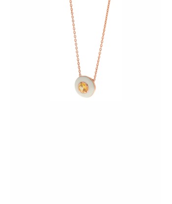 ROSE GOLD NECKLACE ENAMEL & YELLOW SAPPHIRE 2 - 3 jours ouvrés.