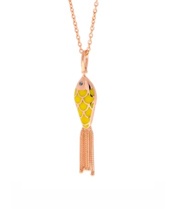 PENDANT PINK GOLD FISH ENAMEL s'inspire de l'anatomie humaine