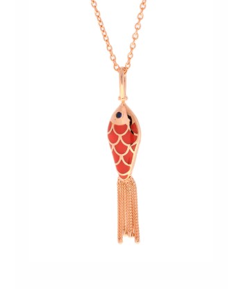 PENDANT PINK GOLD FISH ENAMEL livraison et retour toujours gratuits