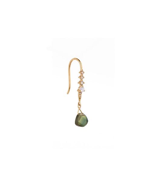 SINGLE MOONSTONE, DIAM & TOURMA EARRING l'achat 